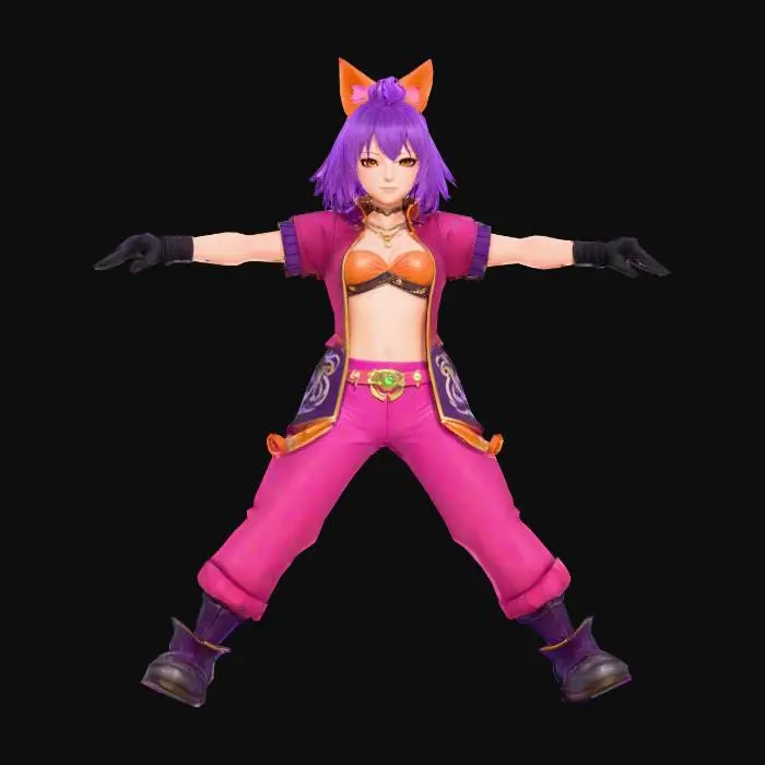 3D model for Anime Costume, genshing impact, legend of neverlad, ragnarok online style. short hair. cute and epic