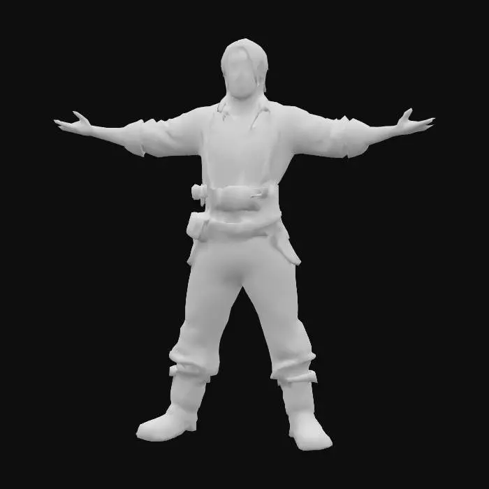 3D model for Anime Costume, genshing impact, legend of neverlad, ragnarok online style. short hair. fantasy, village peasant or vendor