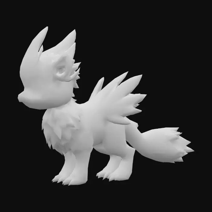 3D model for anime like pokemon, spiritual pets. fantasy,Stylized, colorfull, epic and cute Peryton