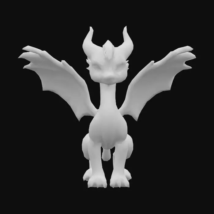 3D model for anime like pokemon, spiritual pets. fantasy,Stylized, epic and cute Peryton, mythical creature, wyvern, feydragon