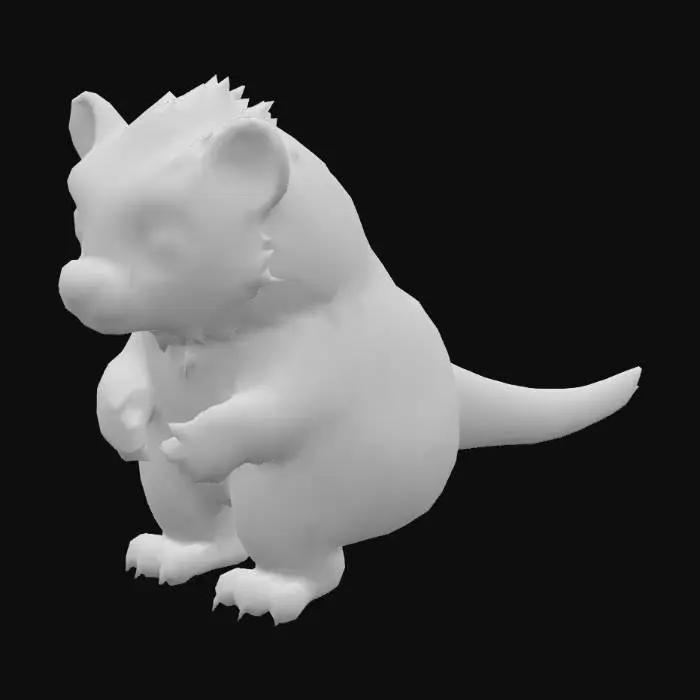 3D model for anime like pokemon, spiritual pets. fantasy,Stylized, epic and cute mythical creature, Honey Badger