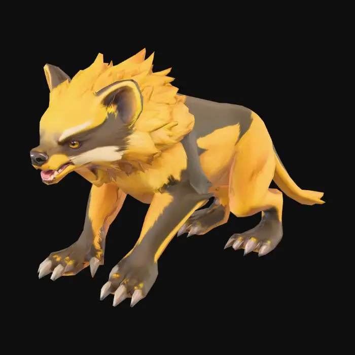 3D model for south african Honey Badger, anime like pokemon, spiritual pets. fantasy,Stylized, epic and magestic south african Honey Badger. fierce, mature