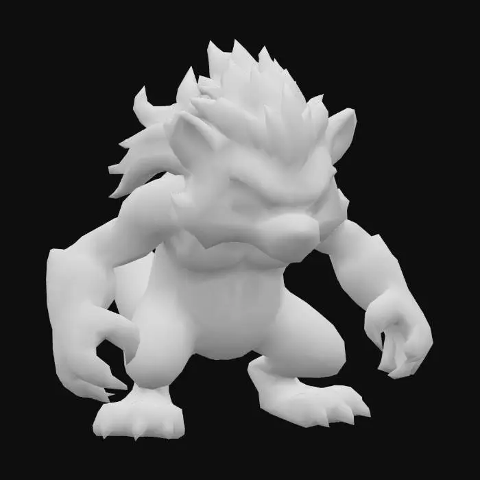 3D model for south african Honey Badger, anime like pokemon, spiritual pets. fantasy,Stylized, epic and magestic south african Honey Badger. fierce, mature, black and white badger