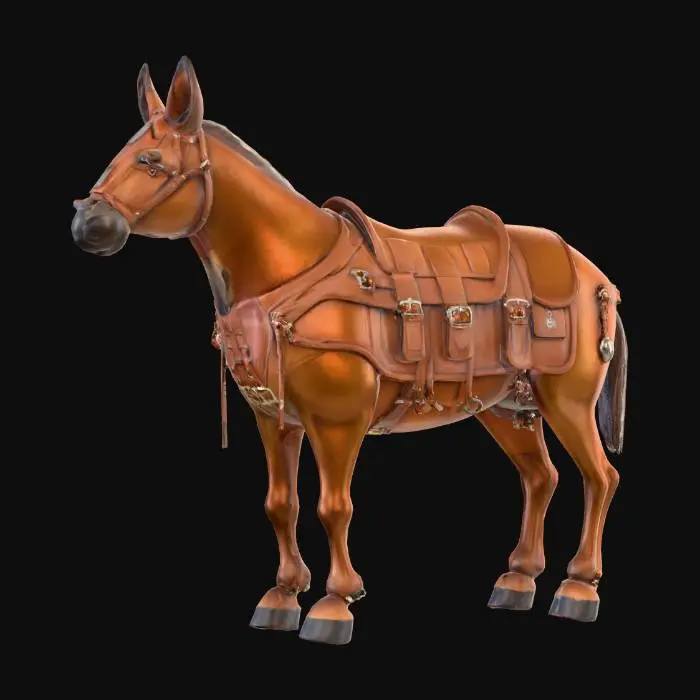 3D model for Stylized sidebags or panniers. for pack animal