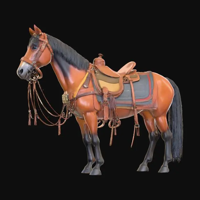 3D model for stylized, trade pack for horse