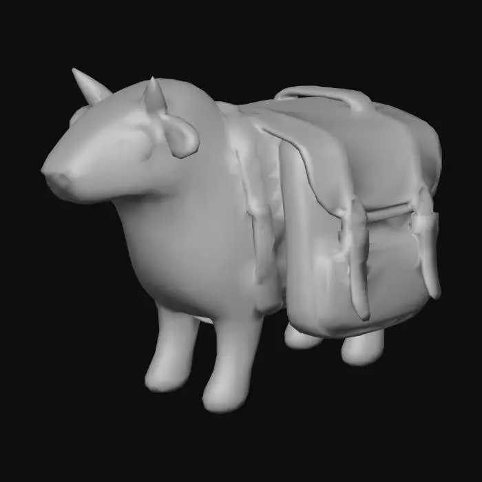 3D model for Stylized sidebags or panniers. for pack animal