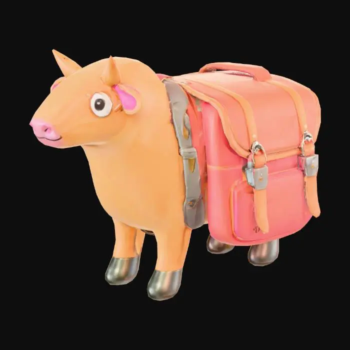 3D model for Stylized sidebags or panniers. for pack animal