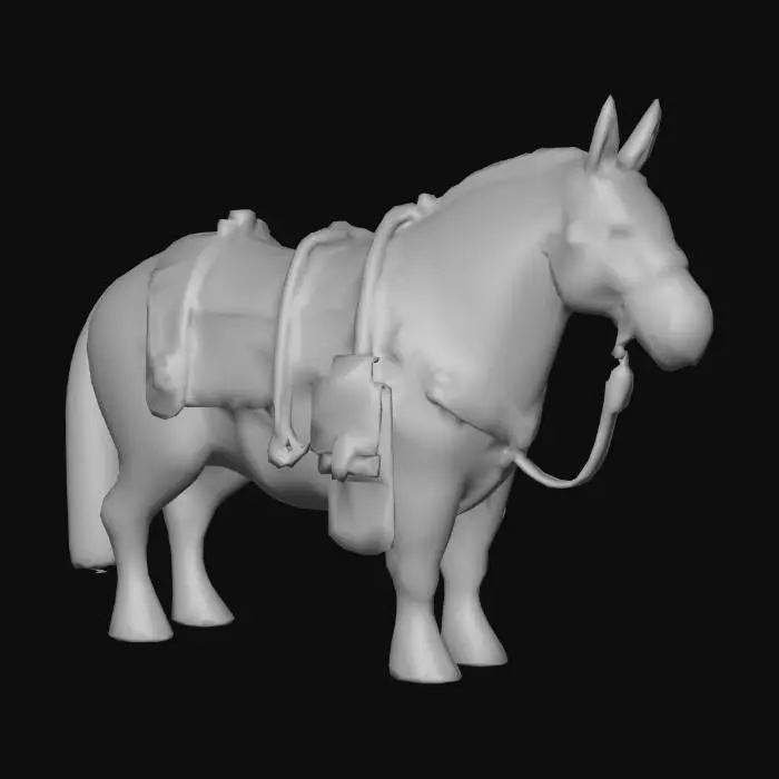 3D model for Stylized sidebags or panniers. for pack animal