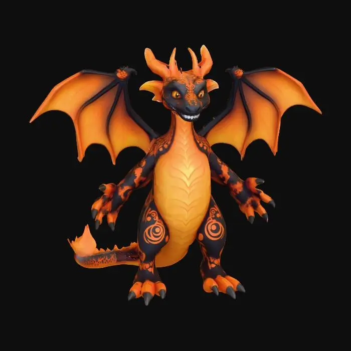 3D model for stylized dragon, mmo. haloween themed , #Halloween2025#