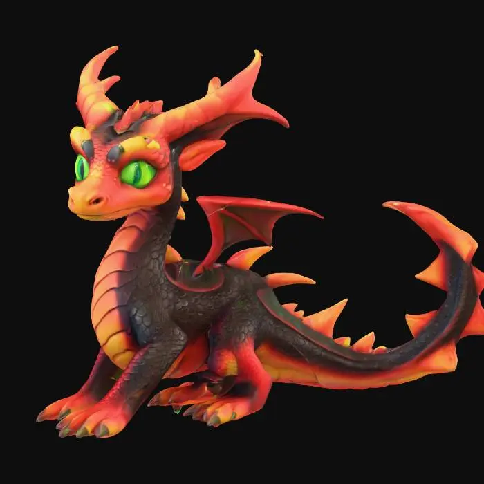 3D model for stylized dragon, mmo. haloween themed , #Halloween2025#