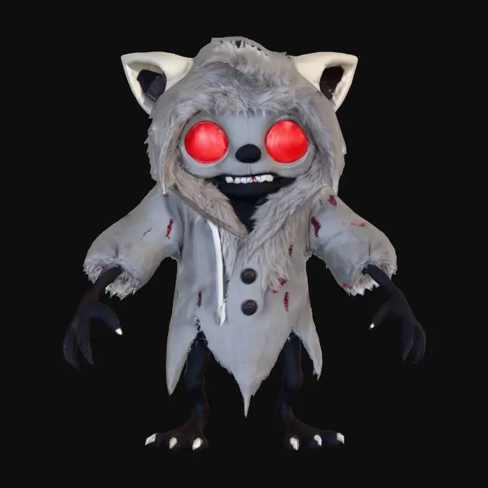 3D model for stylized wild animal plushies, stuffed creepy halloween themed animal, undead zombie theme, fun look., #Halloween2025#