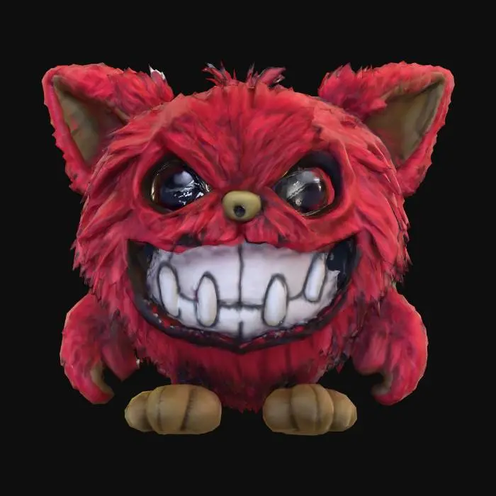 3D model for stylized wild animal plushies, stuffed creepy halloween themed animal, undead zombie theme, fun look., #Halloween2025#