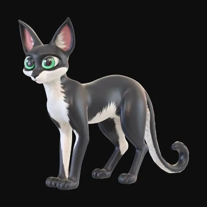 3D model for stylized 3D Caracal