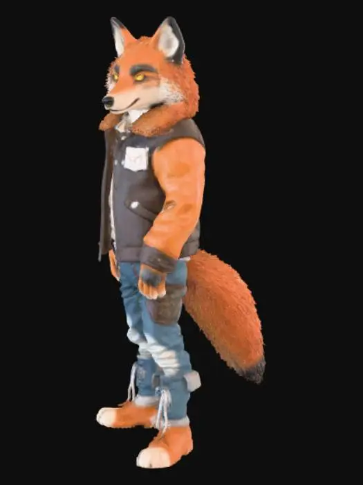 3D model for un jeun e loup humanoide il sera ultra cute mais il devra etre dans un style un peux hors la loi