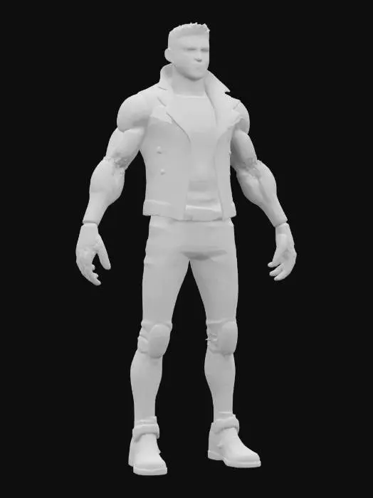 3D model for Cyberpunk male with bionic arms