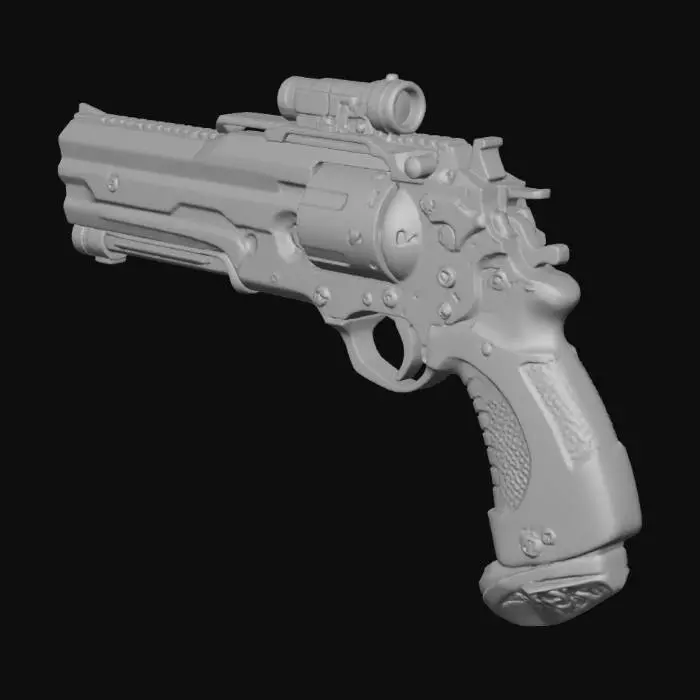 3D model for Futuristic Revolver Design