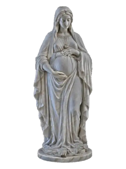 Renaissance-style statue of the Virgin Mary, gracefully pregnant. Carved in white marble, her… - Classical 的 AI 生成 3D 模型