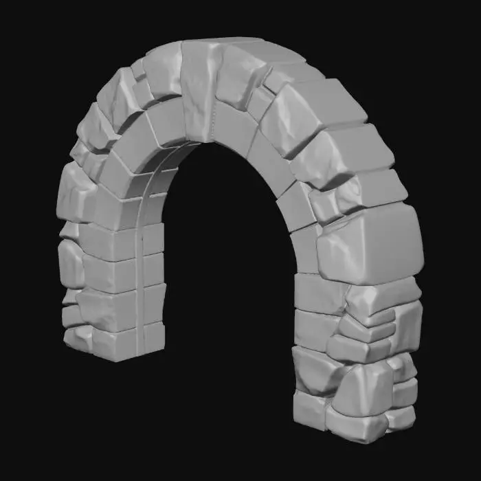 3D model for vieille arche de pierre usé par le temps