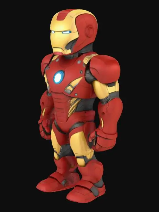 3D model for a pixar 3d style of iron man in marvel suitable for 3d printer