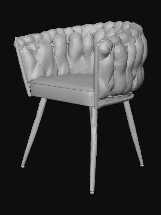 3D model for lobby armchair cozy grey and black