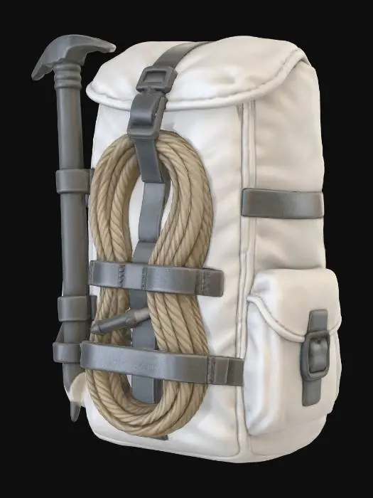 3D model for Alpine Climbing Backpack with Rope and Ice Axe