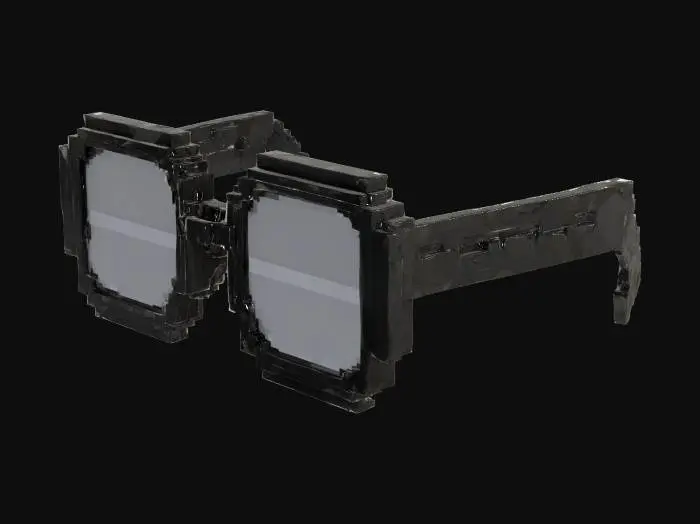 3D model for black 3d sunglasses "not on a head" they have to be visually "pixelated" and square "not folded in"