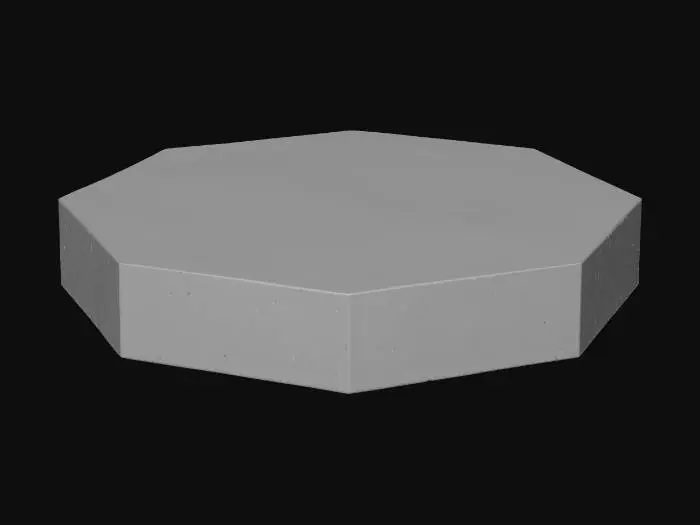 3D model for A hexagonal ice platform from Crash Bash, glossy blue ice surface with sharp edges, frozen arctic platform, crystalline ice texture, light blue and white colors, video game asset, clean geometry, flat top surface