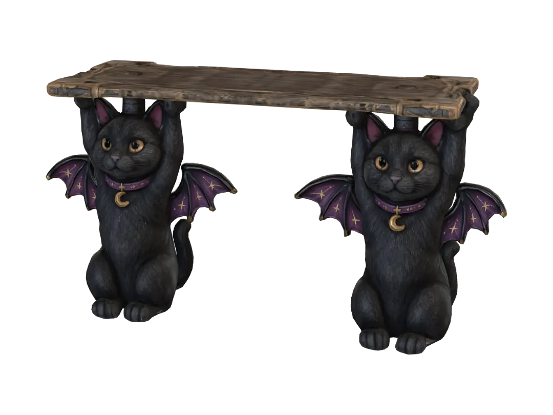 Witchy Cat Kitty Shelf - Moonlit 3D model, vytvořený pomocí AI
