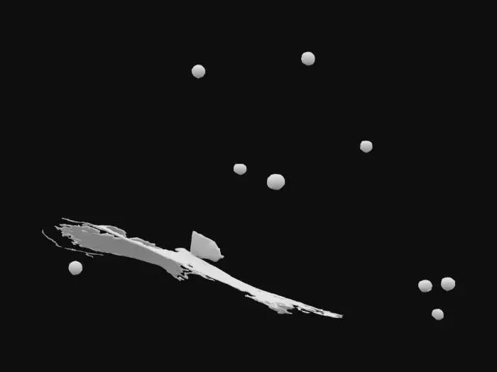 3D model for 3d holographic alien solar system map. It should look like it is on an orrery but there should be no connecting parts, just the sun and planets