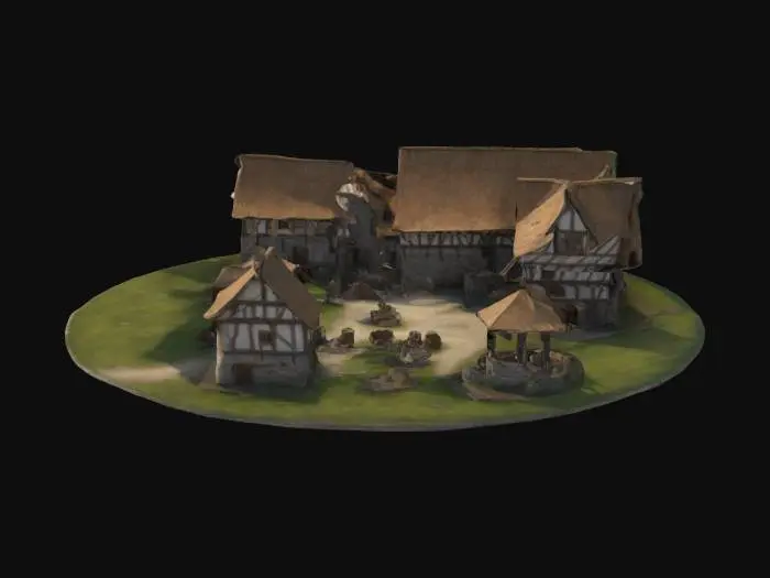 3D model for A stylized medieval village