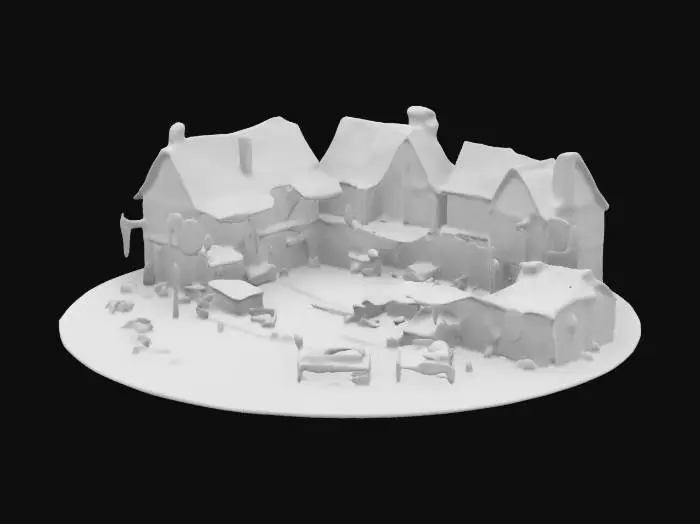 3D model for A stylized medieval village