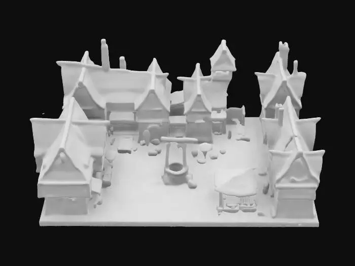 3D model for A stylized medieval village