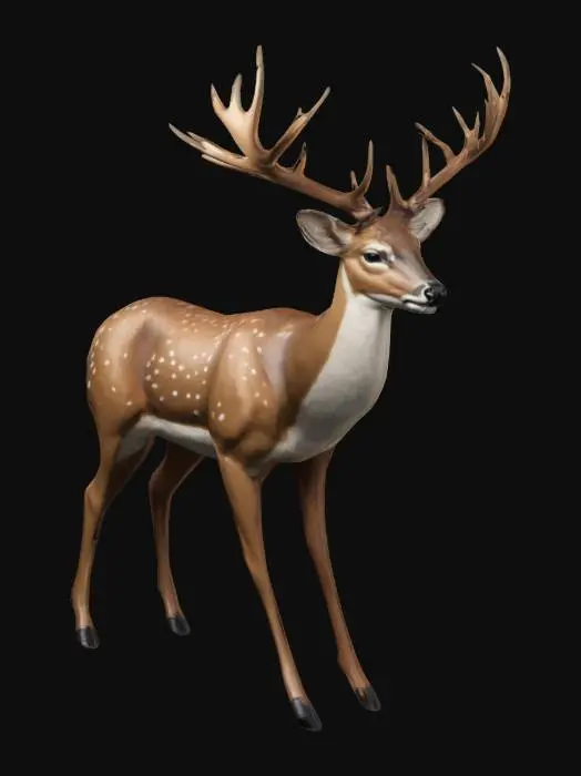 3D model for a stylized whitetail deer
