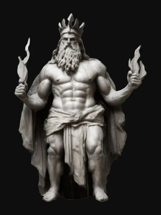 3D model for Zeus holding the Thunderbolts