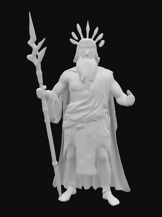 3D model for Zeus holding the Thunderbolts