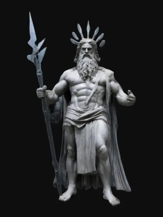 3D model for Zeus holding the Thunderbolts