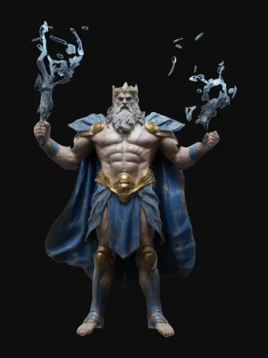 3D model for Zeus holding the Thunderbolts