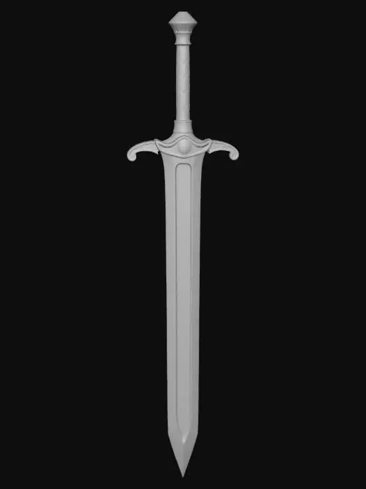 3D model for Electric Greatsword with ancient rune engravings and electric elements like mjolnir