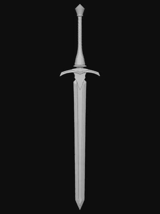 3D model for Electric Greatsword with ancient rune engravings and electric elements like mjolnir