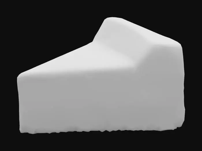 3D model for a slice of caramel dripping vanilla cheesecake. 