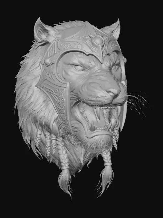 3D model for Tiger head bust