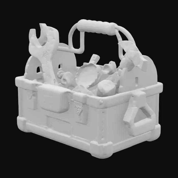 3D model for A toolbox for a cartoon looking garage. 

