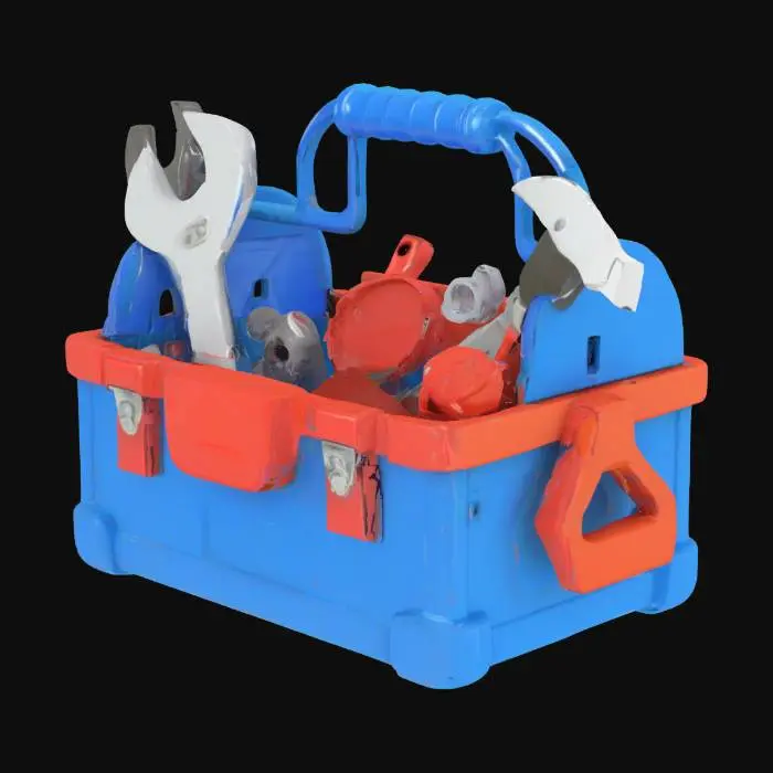 3D model for A toolbox for a cartoon looking garage. 

