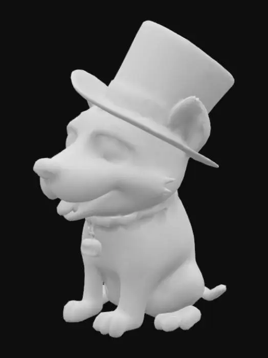 3D model for a dog with a tophat