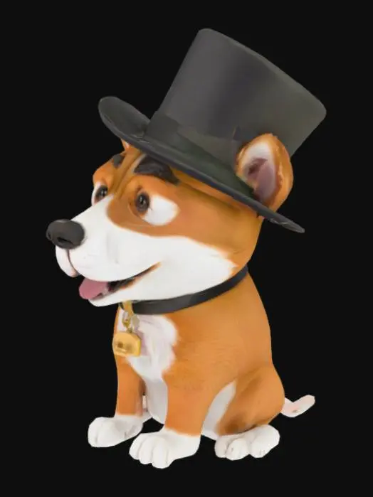 3D model for a dog with a tophat