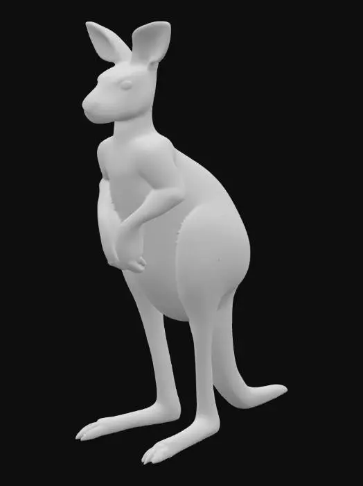 3D model for kanguru modeli oluştur. yaklaşık 15 cm boyutunda
