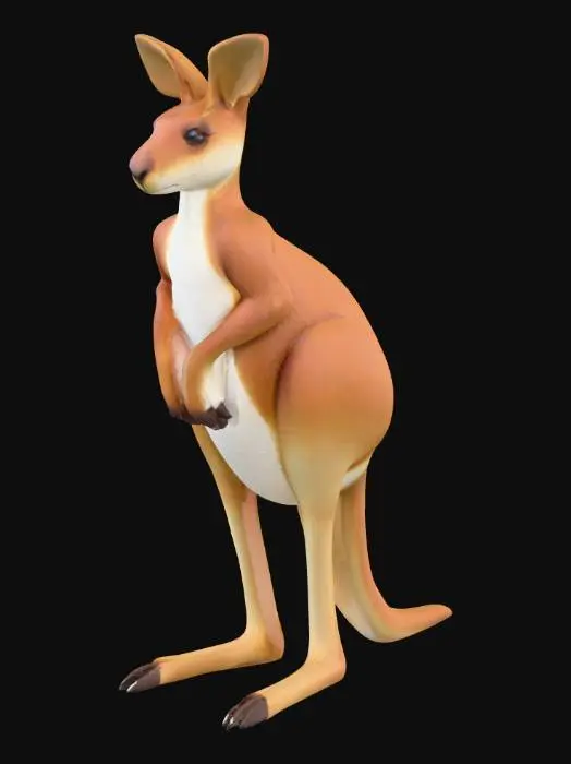 3D model for kanguru modeli oluştur. yaklaşık 15 cm boyutunda

