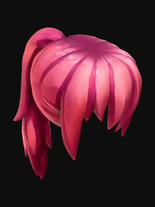 3D model for Rosy Low-Poly Ponytail