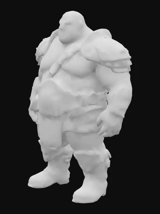 3D model for Muscle , Papa, Chubby , Dark-Tan skin , crew cut , ashamed face , Micro Black armor , Micro shoulder armor, Micro Brief Armor , boots