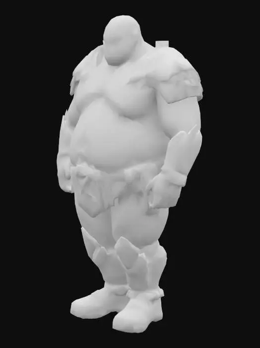 3D model for Muscle , Papa, Chubby , Dark-Tan skin , crew cut , ashamed face , Micro Black armor , Micro shoulder armor, Micro Armor Briefs , boots